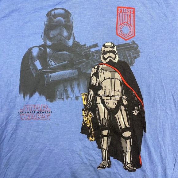 Star Wars The Force Awakens Graphic Tee Thrifted Vintage Style Size XL - Picture 2 of 10